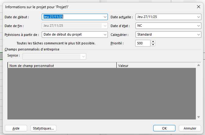 Informations sur le projet